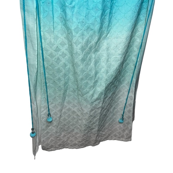 Ritu Kumar Kurta Dress Turquoise Lined Side Slit Studded Ombre Tasseled Size 36 - Picture 12 of 15